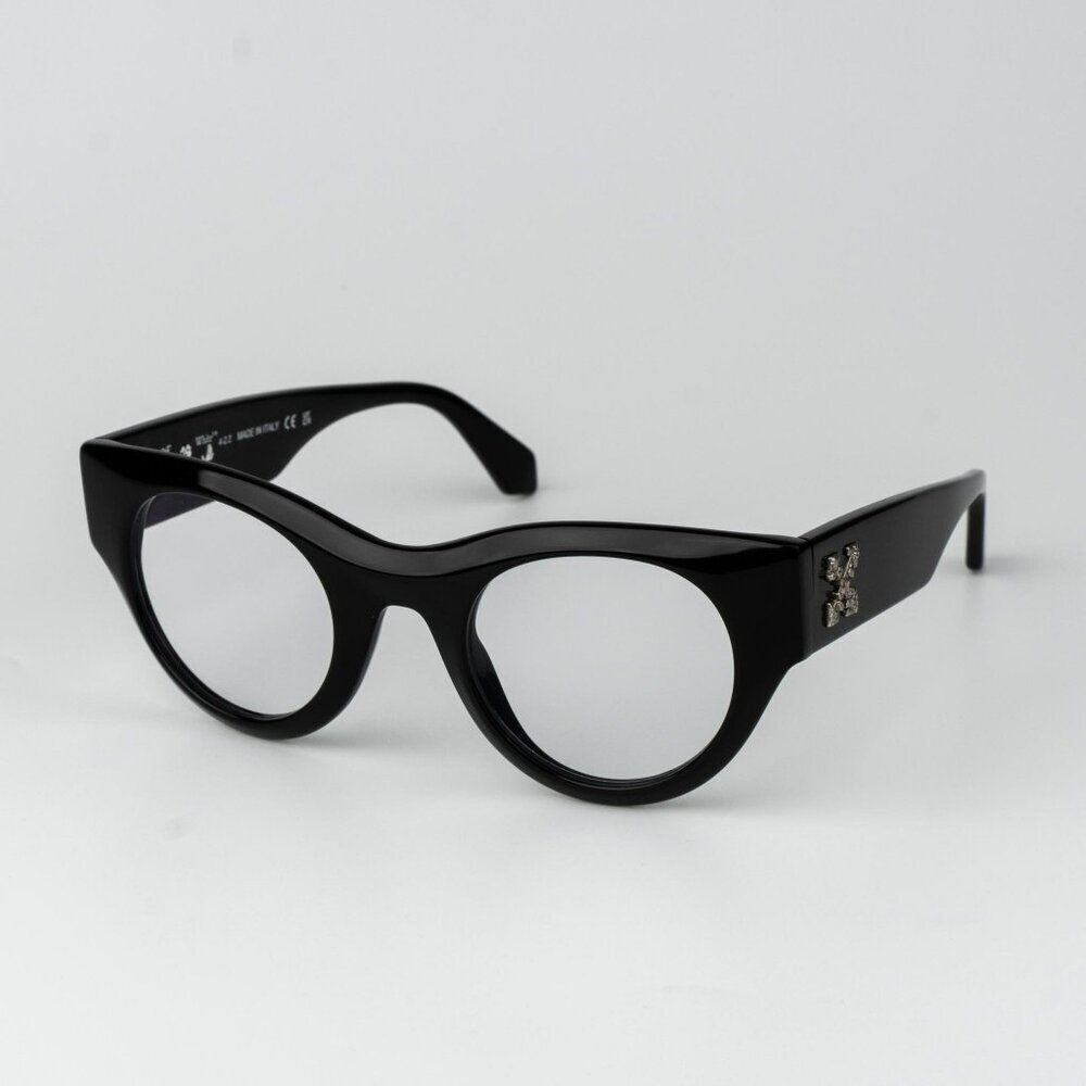 Off-White STYLE 13 Women Eyeglasses Black Round OERJ013 1000 NEW AUTHENTIC